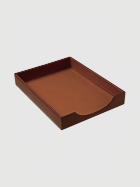 Simile leather desk tray